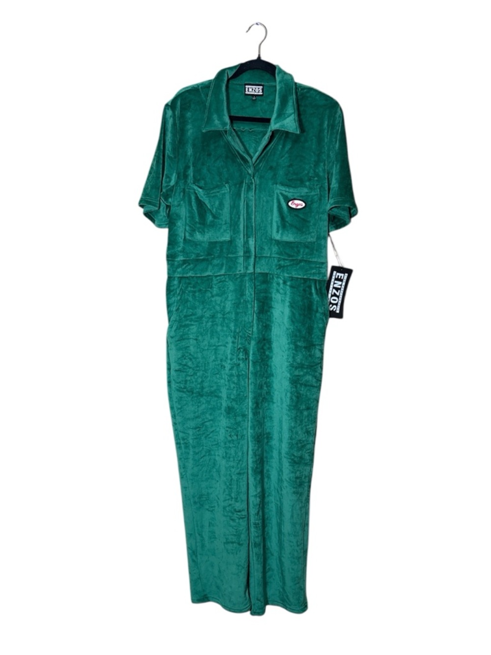 ENZOS Green Velour Women’s Jumpsuit Size L,NWT, - Picture 4 of 8